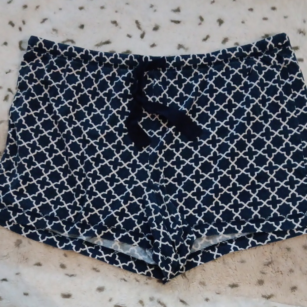 Cozy Navy and White Pajama Shorts